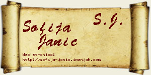 Sofija Janić vizit kartica